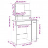 Toaletka z lustrem Stare drewno 86,5x35x136 cm