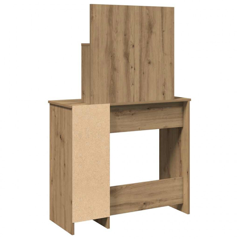 Toaletka z lustrem, dąb artisan, 86,5x35x136 cm