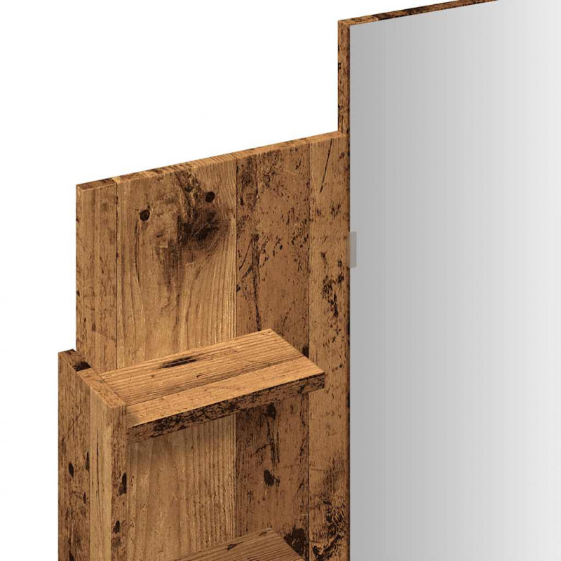 Toaletka z lustrem, stare drewno, 96x39x142 cm