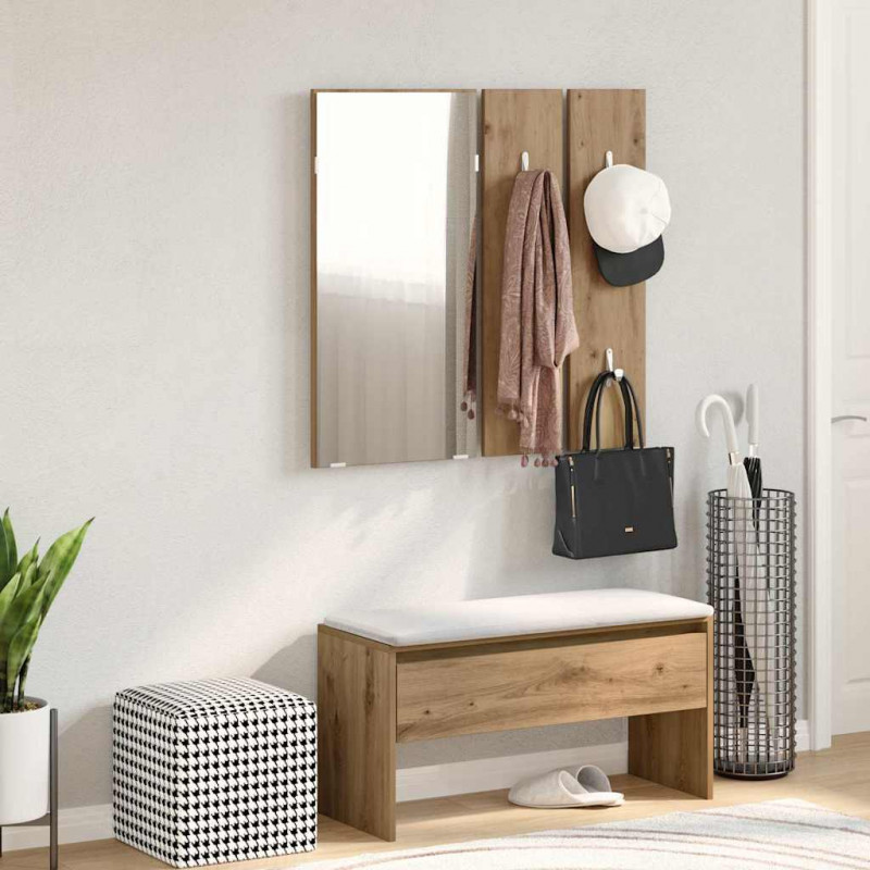 Zestaw mebli do przedpokoju dąb artisan materiał drewnopochodny