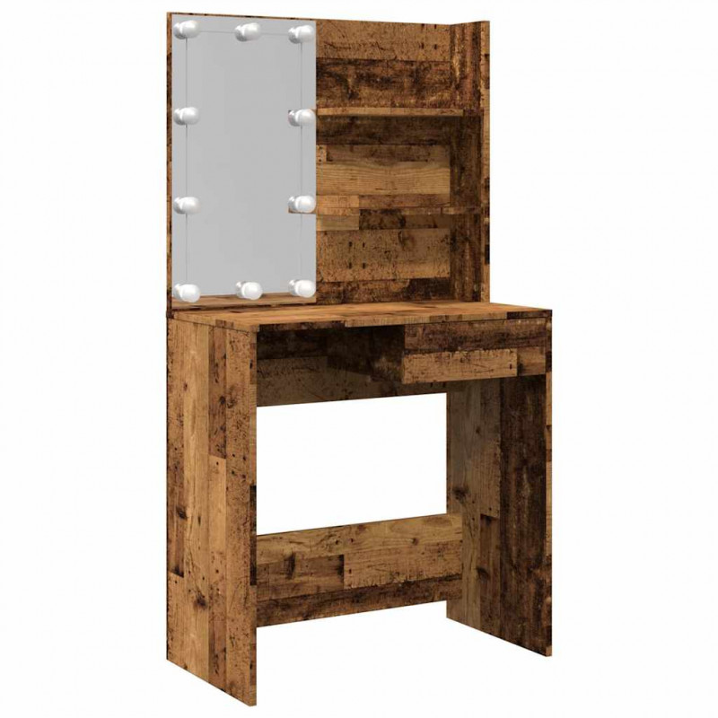 Toaletka z LED Stare drewno 74,5x40x141 cm