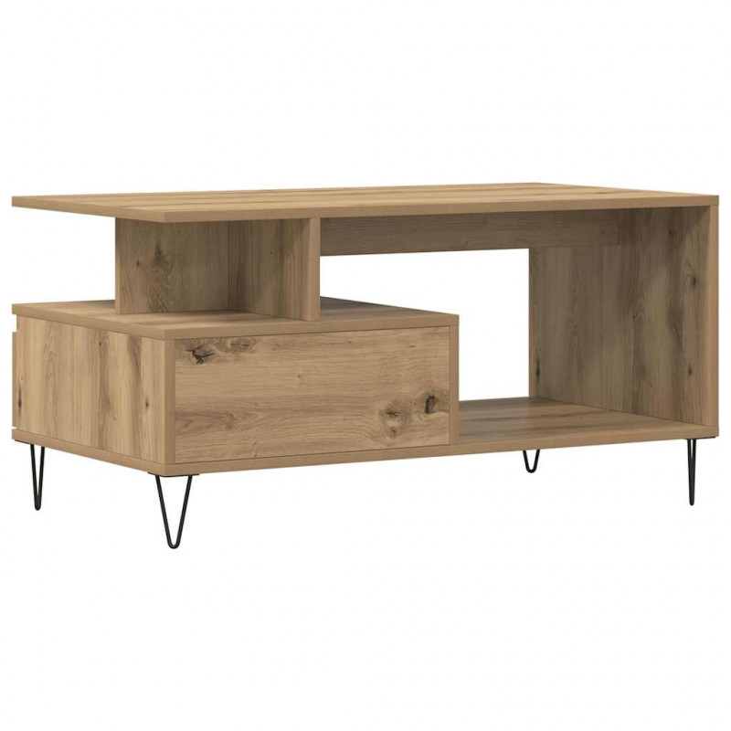 Stolik kawowy, dąb artisan 90x49x45 cm, materiał drewnopochodny