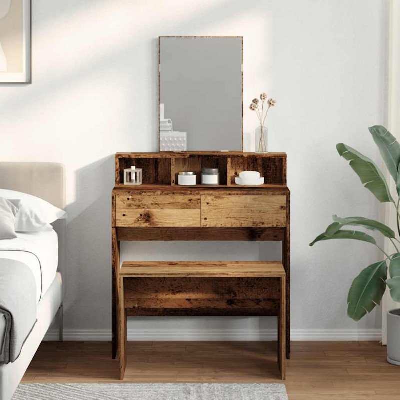 Taboret toaletowy Stare drewno 70x35x45 cm Drewno klejone