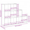 Regał przegroda, 3 poziomy, dąb sonoma, 137,5x29x103,5 cm