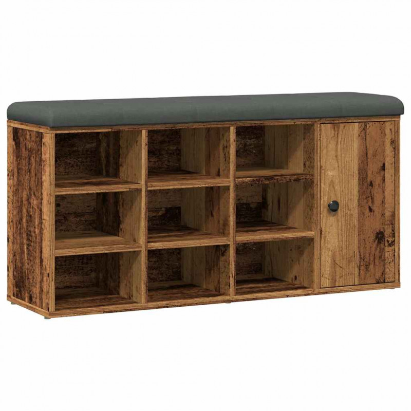 Ławka na buty Stare drewno 102x32x50 cm Drewno klejone