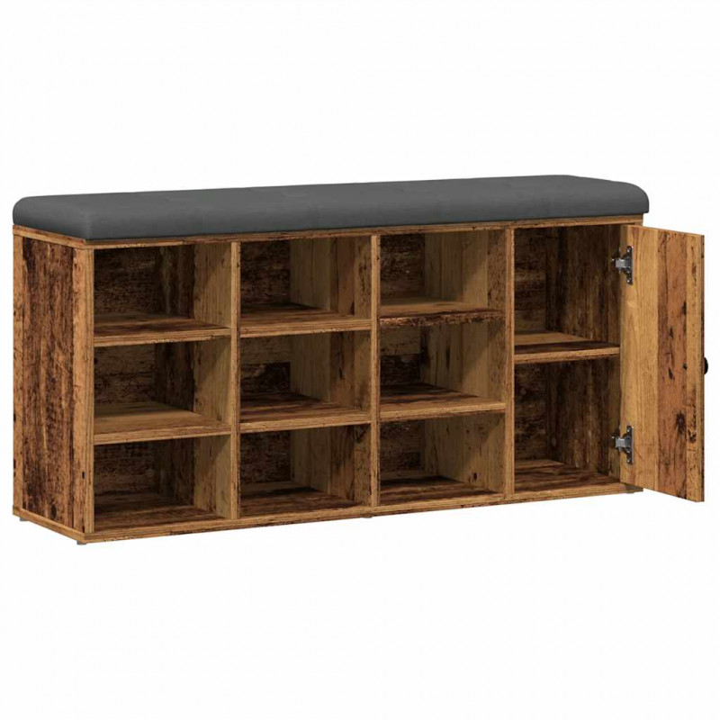 Ławka na buty Stare drewno 102x32x50 cm Drewno klejone