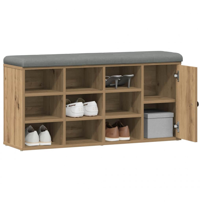 Ławka na buty dąb artisan 102x32x50 cm Drewno klejone