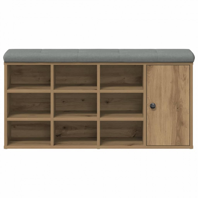 Ławka na buty dąb artisan 102x32x50 cm Drewno klejone