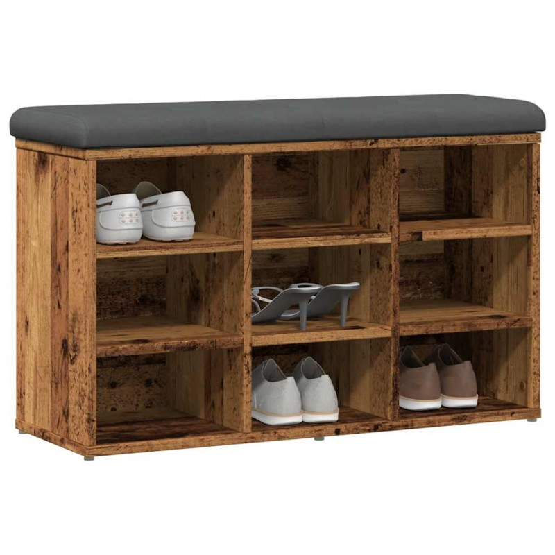 Ławka na buty Stare drewno 82x32x50 cm Drewno klejone