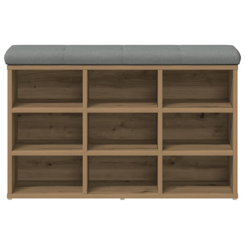 Ławka na buty dąb artisan 82x32x50 cm Drewno klejone