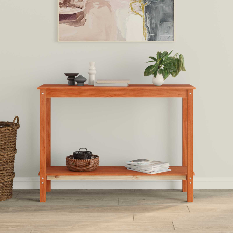Konsola Woskowy Brąz 110 x 40 x 80 cm Lite drewno sosnowe