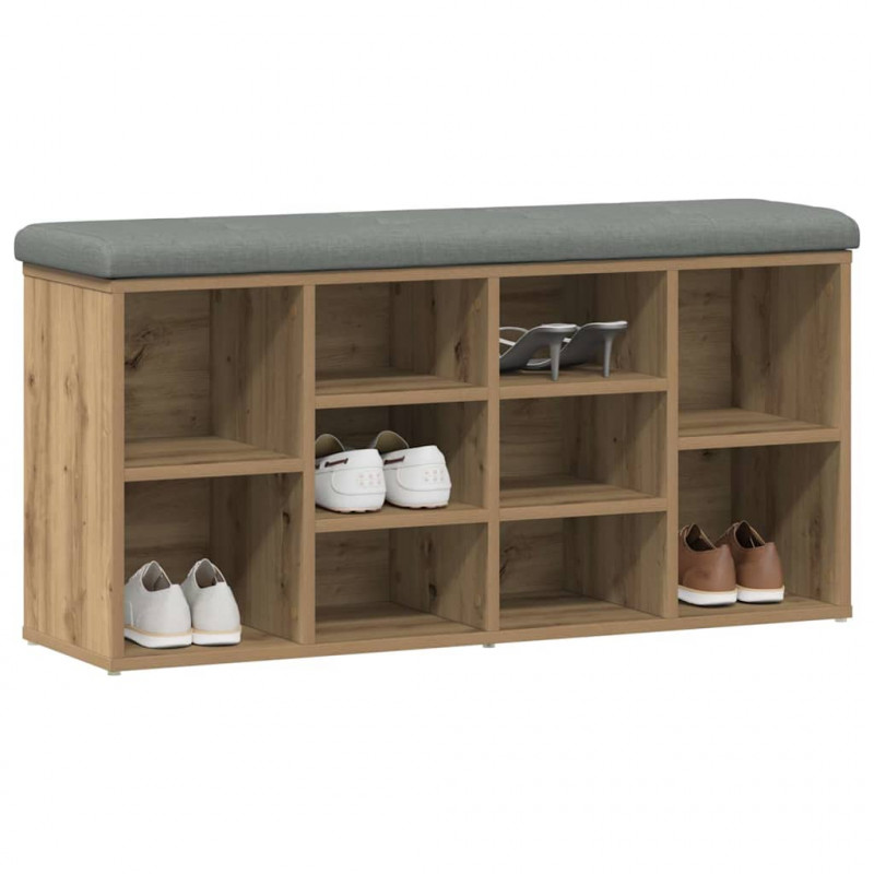 Ławka na buty dąb artisan 102x32x50 cm Drewno klejone