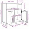 Bufet Woskowy Brąz 70 x 34 x 80 cm Lite drewno sosnowe
