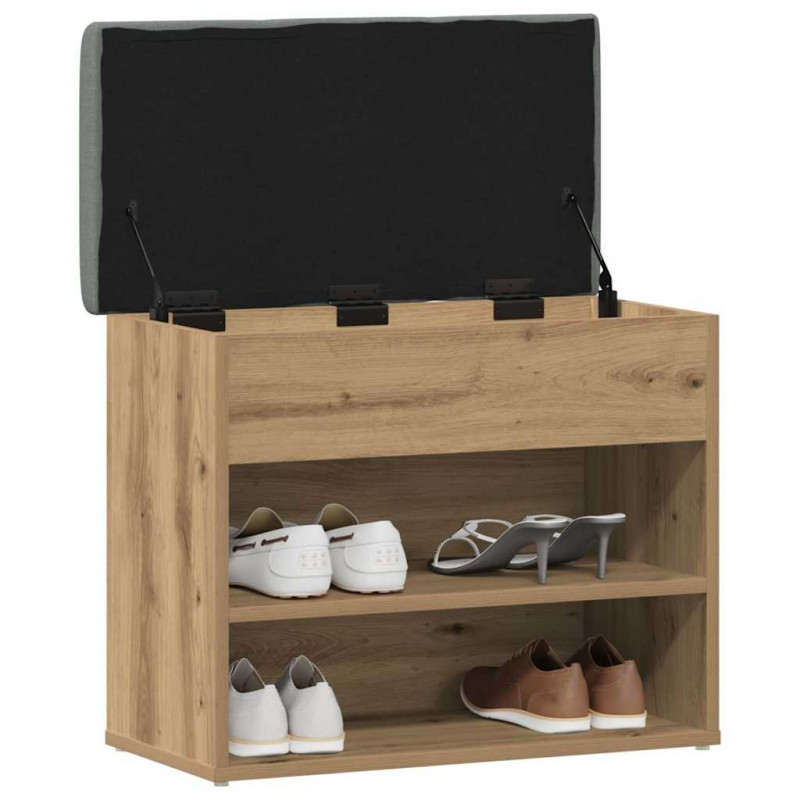Ławka na buty dąb artisan 62x32x50 cm Drewno klejone