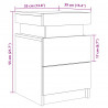 Szafka nocna z LED, stare drewno, 35x39x55 cm
