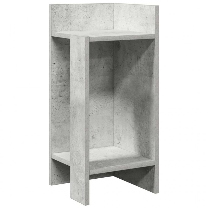 Stoliki boczne 2 szt. z półką, szarość betonu, 25,5x27x60 cm