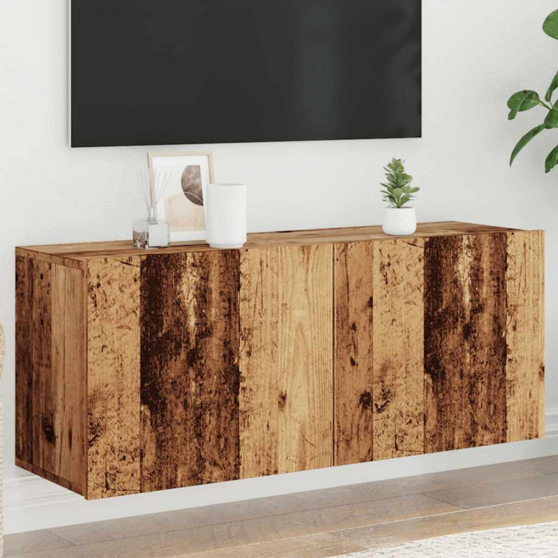 Ścienna szafka TV, stare drewno, 100x30x41 cm