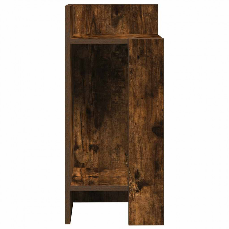 Stoliki boczne 2 szt. z półką, przydymiony dąb, 25,5x27x60 cm