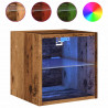 Ścienne szafki TV z LED, 2 szt., stare drewno, 30x28,5x30 cm