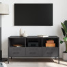 Szafka pod telewizor, czarna, 100,5x39x50,5 cm, stalowa