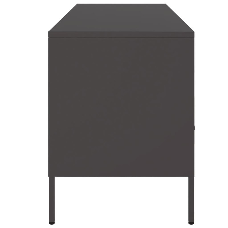 Szafka pod telewizor, czarna, 100,5x39x50,5 cm, stalowa