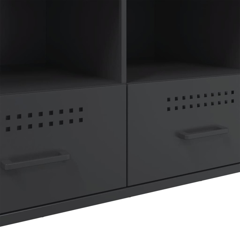 Szafka pod telewizor, czarna, 100,5x39x50,5 cm, stalowa