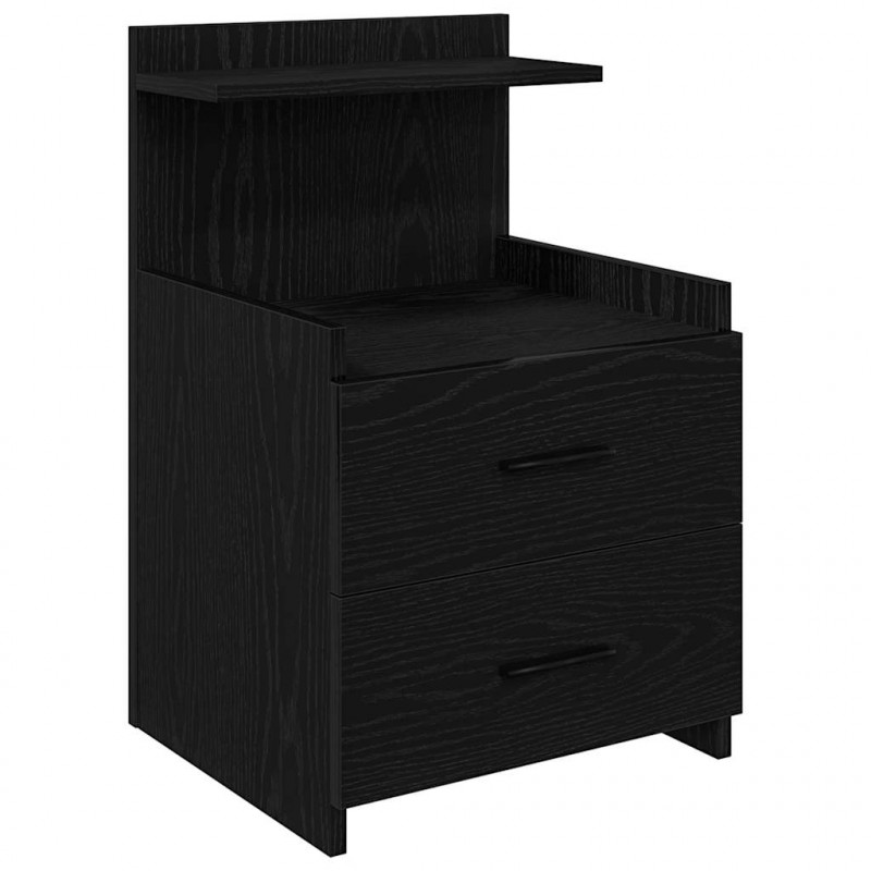 Szafki nocne 2 szt. z 2 szufladami czarne 40x36,5x62 cm