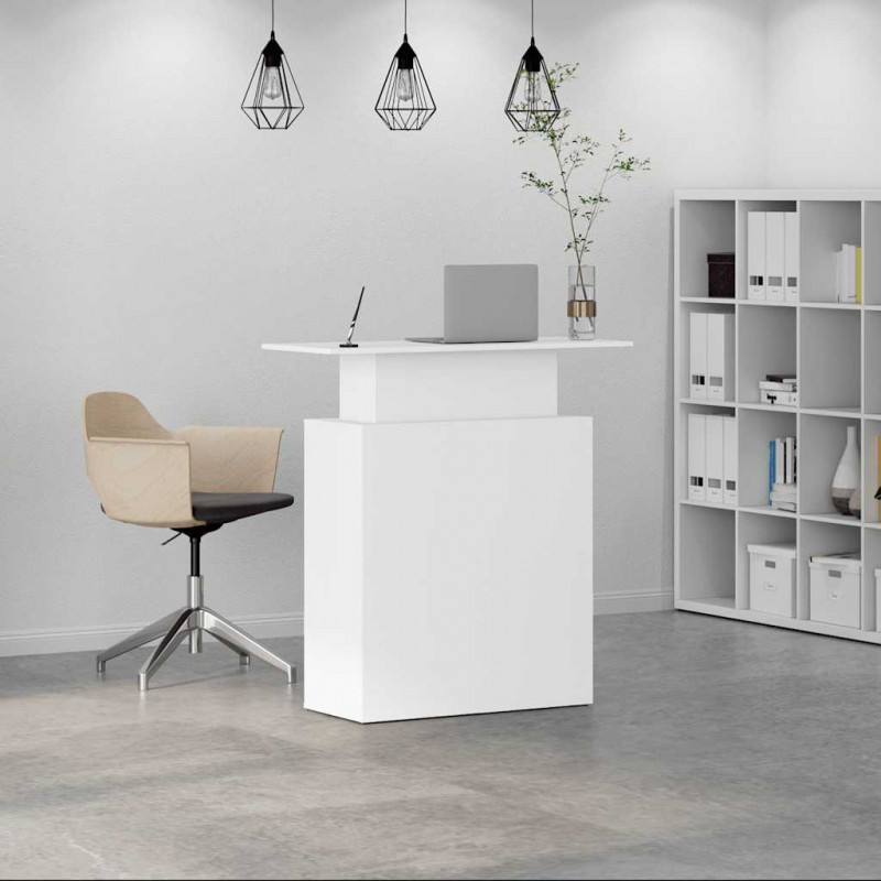 Biurko recepcyjne białe 100x40x104 cm Drewno konstrukcyjne