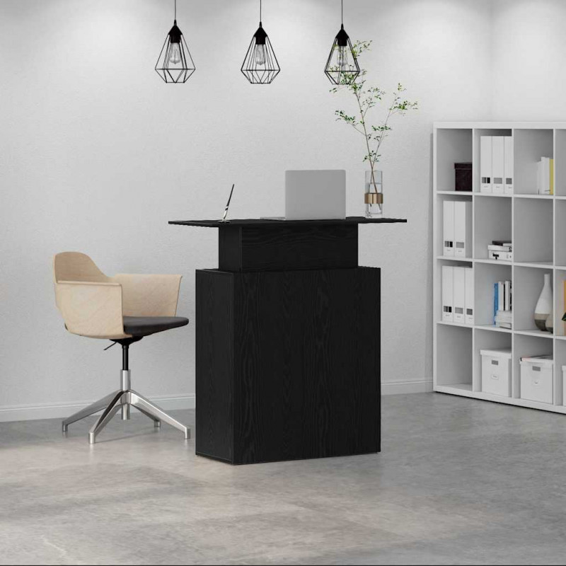 Biurko recepcyjne czarne 100x40x104 cm Drewno konstrukcyjne