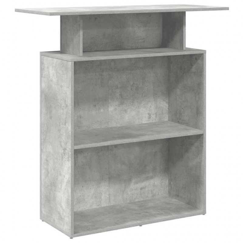 Biurko recepcyjne betonowe szare 100x40x104 cm drewno klejone