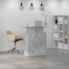 Biurko recepcyjne betonowe szare 100x40x104 cm drewno klejone
