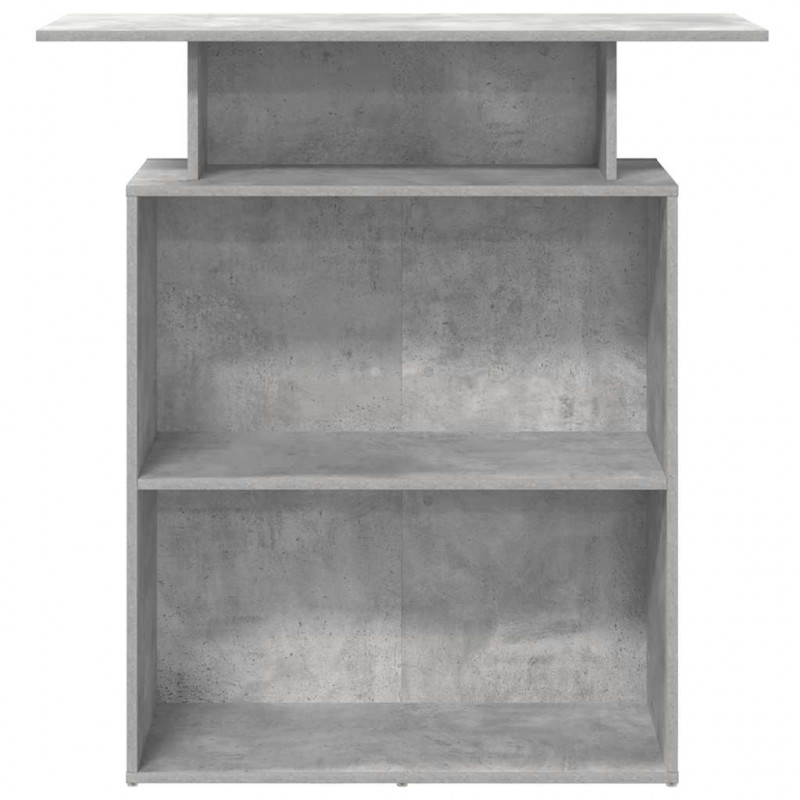 Biurko recepcyjne betonowe szare 100x40x104 cm drewno klejone