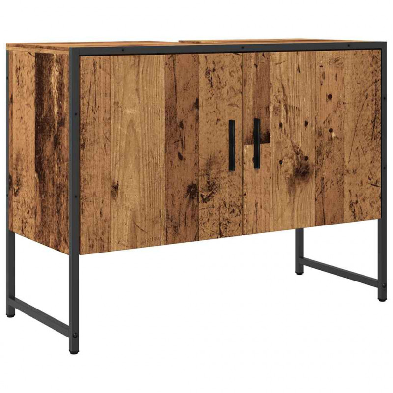 Szafka pod umywalkę łazienkową, stare drewno, 80x33x60 cm