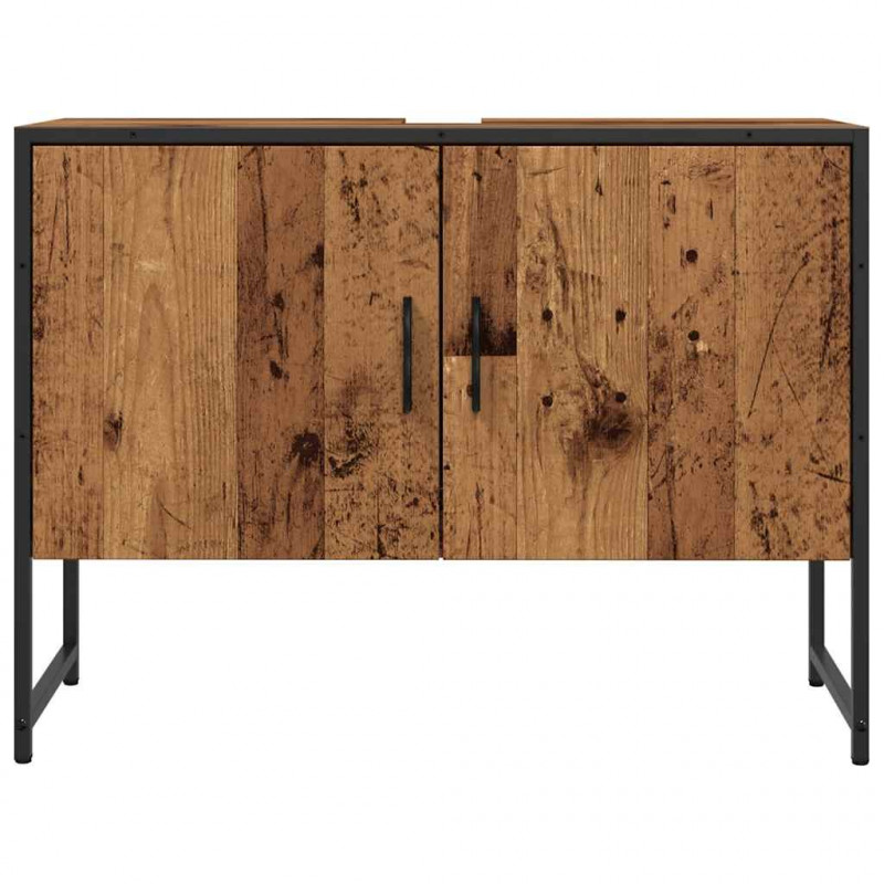 Szafka pod umywalkę łazienkową, stare drewno, 80x33x60 cm