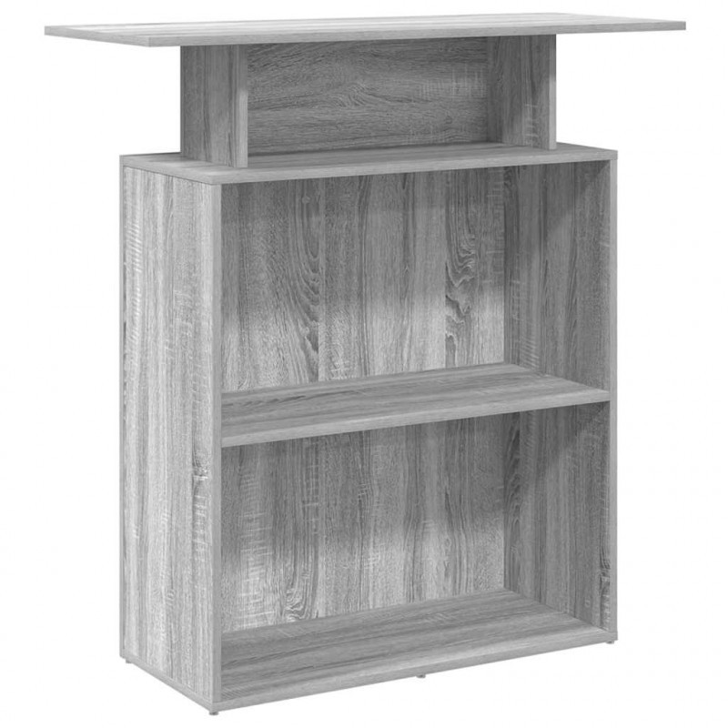 Biurko recepcyjne szare Sonoma 100x40x104 cm Drewno klejone