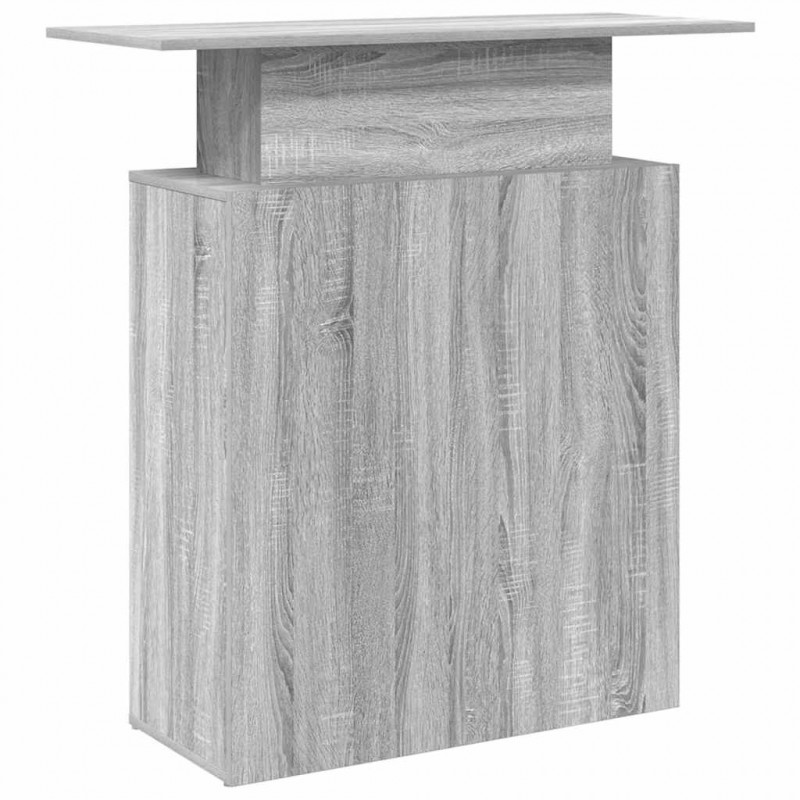 Biurko recepcyjne szare Sonoma 100x40x104 cm Drewno klejone