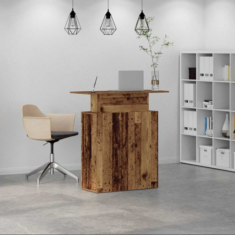 Biurko recepcyjne Stare drewno 100x40x104 cm Drewno klejone