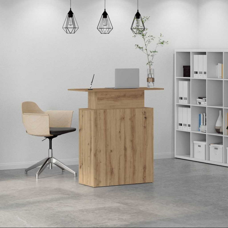 Biurko recepcyjne dąb artisan 100x40x104 cm Drewno klejone