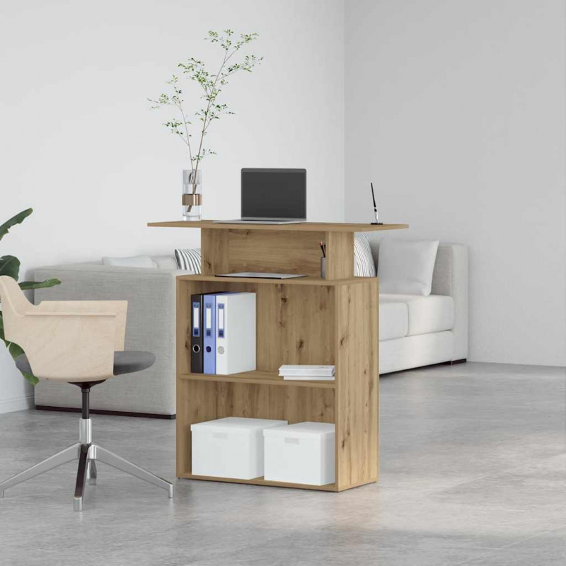 Biurko recepcyjne dąb artisan 100x40x104 cm Drewno klejone