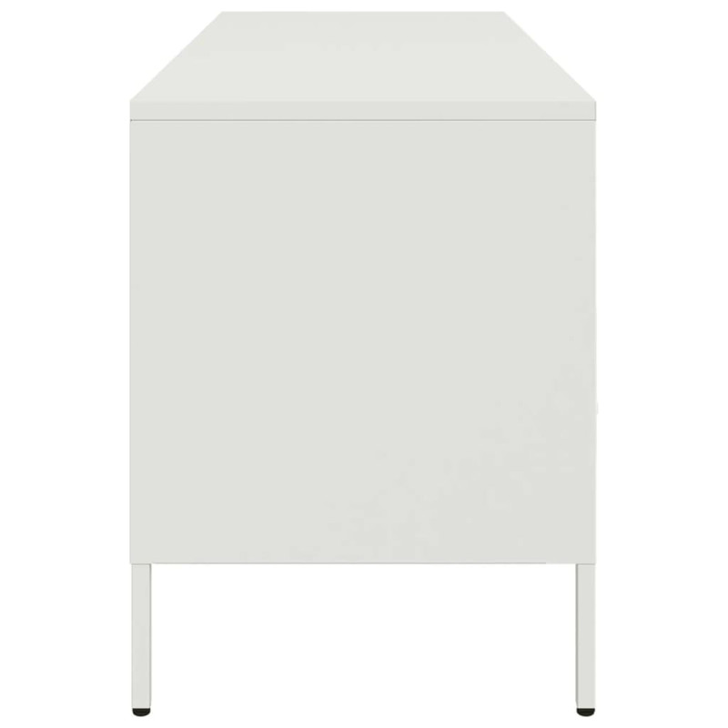 Szafka pod telewizor, biała, 100,5x39x50,5 cm, stalowa