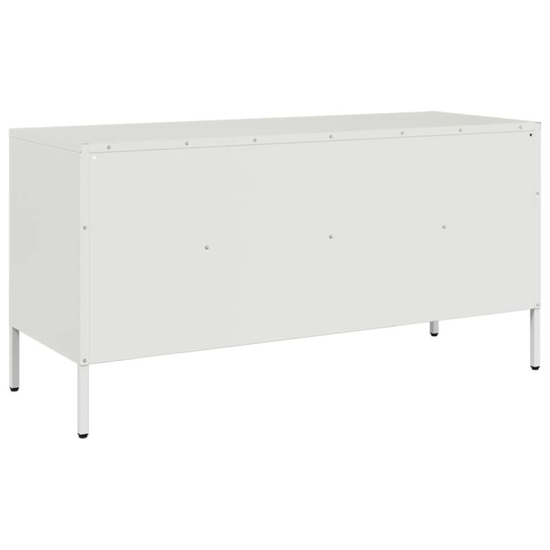 Szafka pod telewizor, biała, 100,5x39x50,5 cm, stalowa