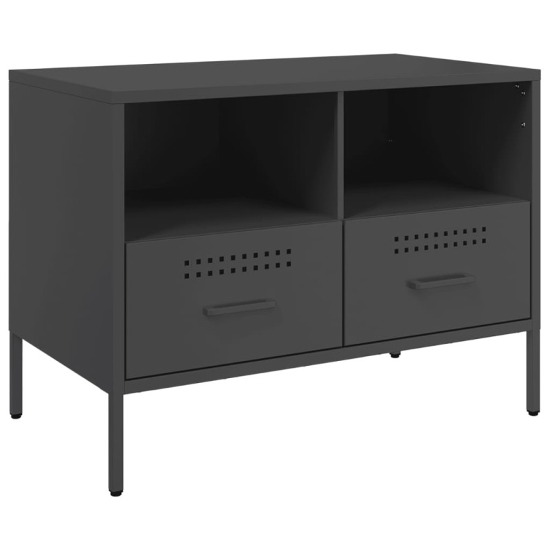 Szafki RTV, 2 szt., czarne, 68x39x50,5 cm, stalowe