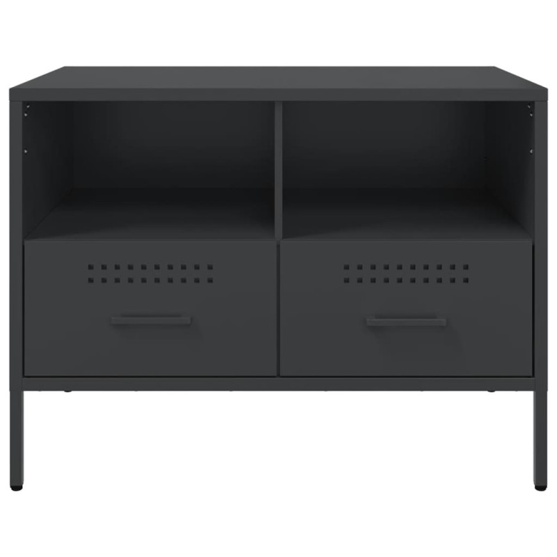 Szafki RTV, 2 szt., czarne, 68x39x50,5 cm, stalowe
