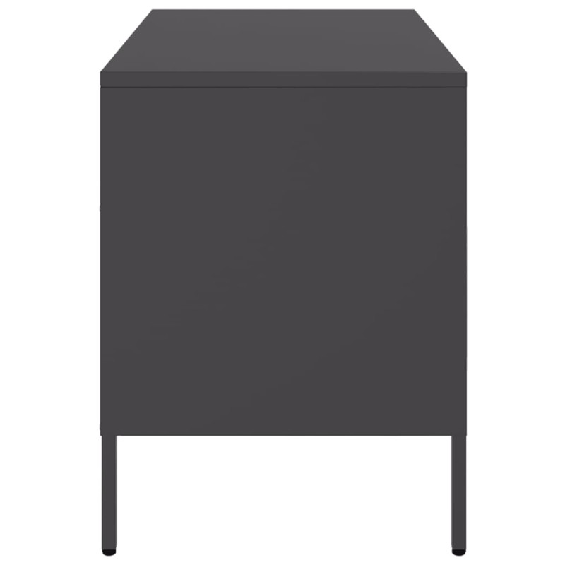 Szafki RTV, 2 szt., czarne, 68x39x50,5 cm, stalowe