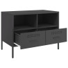Szafki RTV, 2 szt., czarne, 68x39x50,5 cm, stalowe