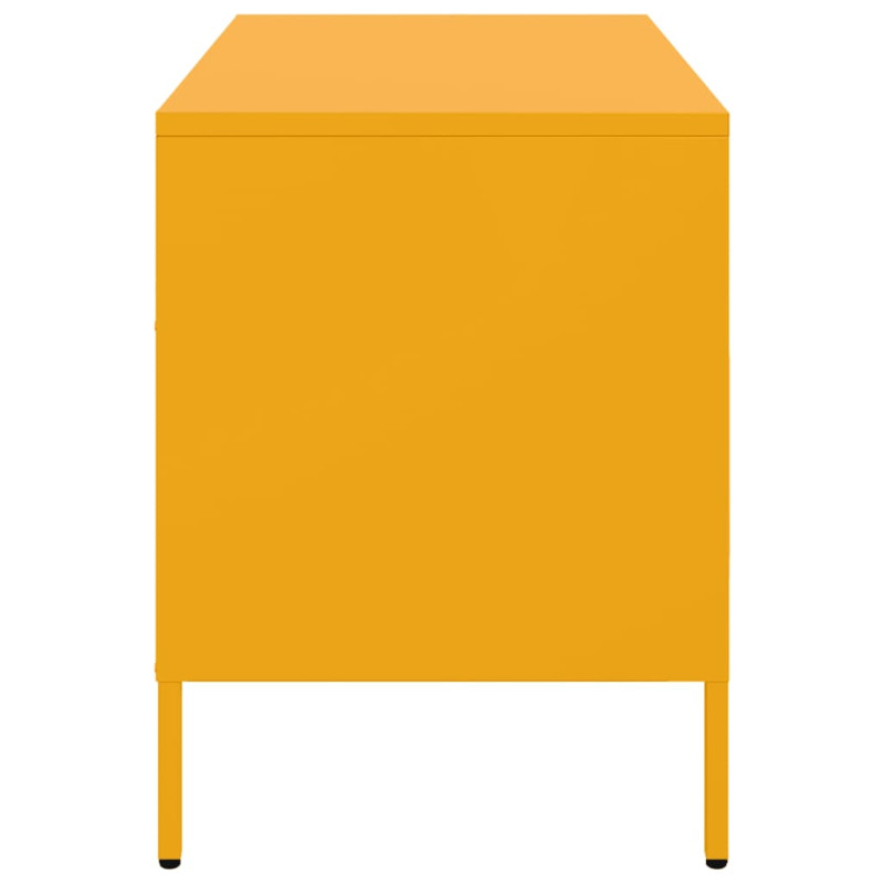 Szafka pod telewizor, musztardowa, 68x39x50,5 cm, stalowa