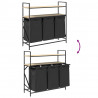 Kosz na pranie 3 przegrody z półkami, dąb sonoma