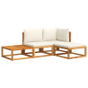 4-cz. zestaw wypoczynkowy do ogrodu, poduszki, drewno akacjowe