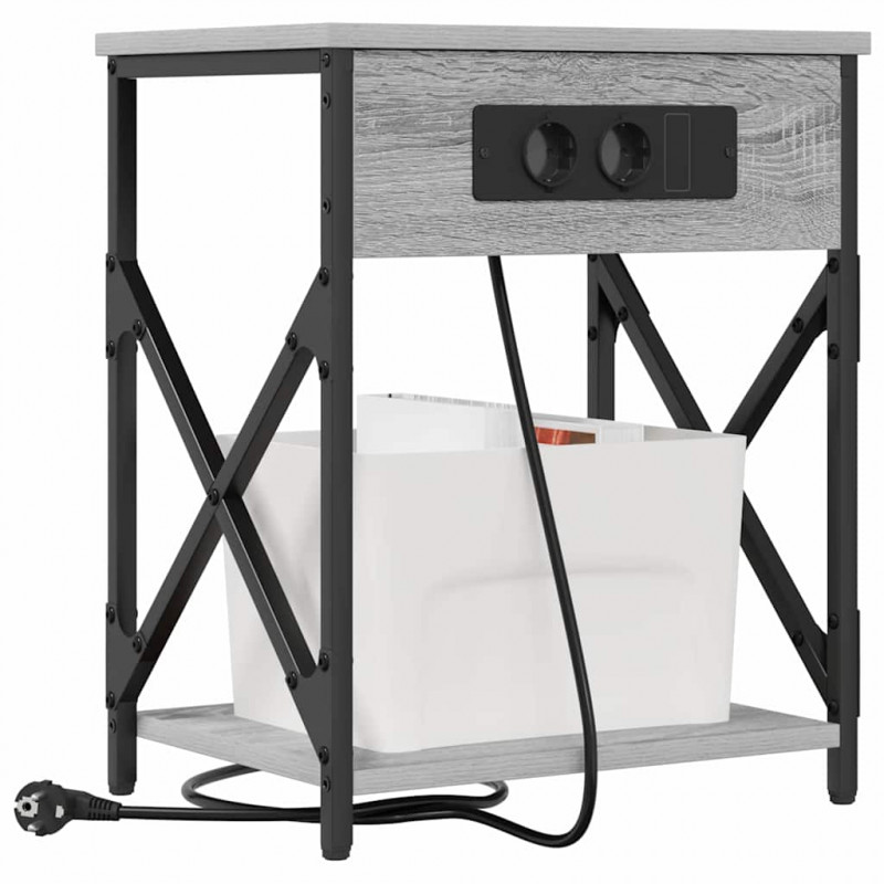 Szafka Nocna 2 pcs Szary Sonoma 41 x 31 x 51 cm