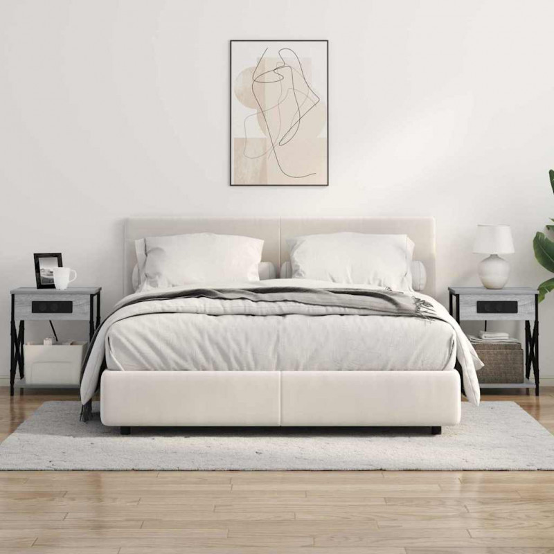 Szafka Nocna 2 pcs Szary Sonoma 41 x 31 x 51 cm